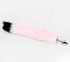 Love in Leather Deluxe Aluminium Small Butt Plug with Pink and Black Faux Fur Fox Tail