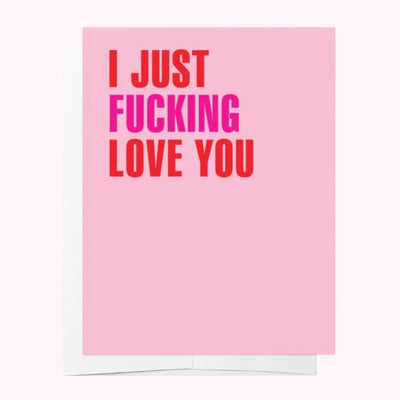 I JUST FUCKING LOVE YOU Pink and Red Greeting Card