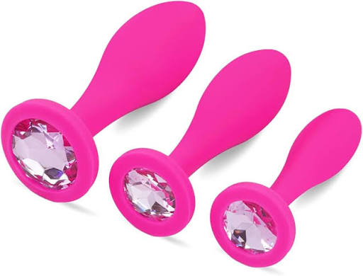 Magenta Muse Silicone Jewelled Anal Plug Set