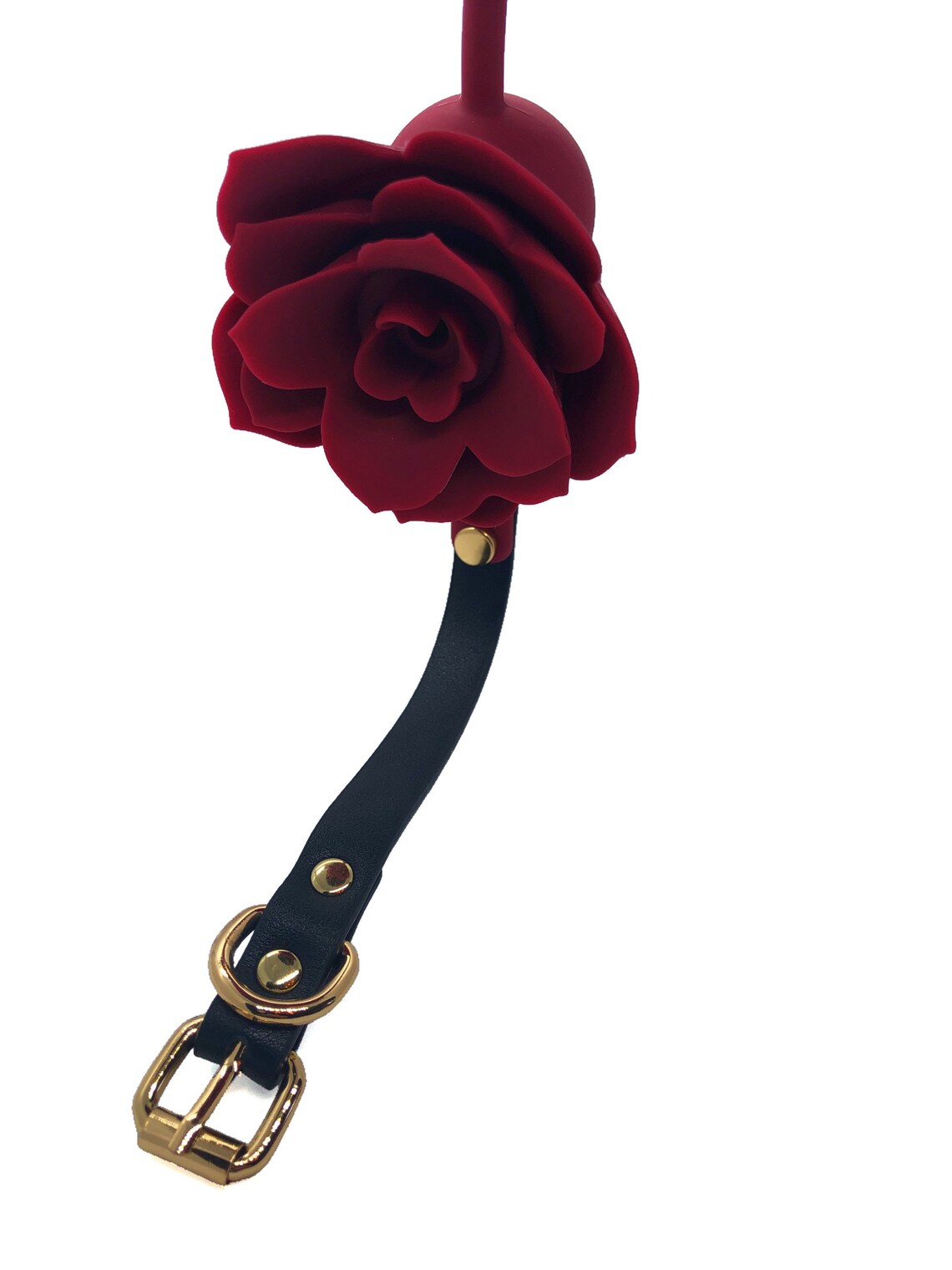 JOYGASMS Wild Bloom Silicone Deep Red Rose Shaped Breathable Ball Gag