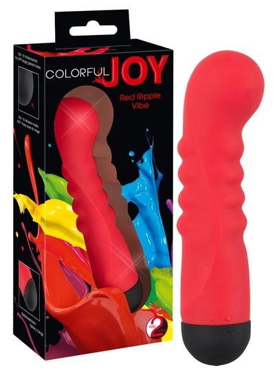 Colorful JOY Battery Powered  Ripple Vibrator Red
