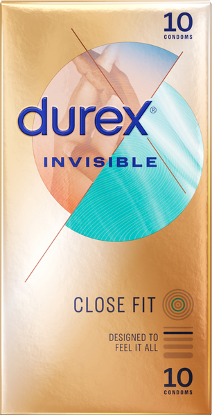 Durex Invisible Regular Fit Condoms 10 Pack - Ultra-Thin Sensitivity