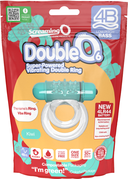 ScreamingO Double O 6 4B Vibrating Cock Ring – Kiwi