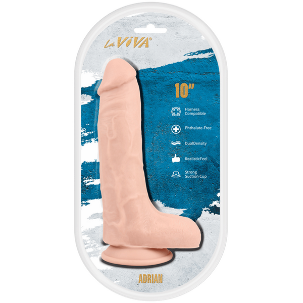 La Viva Adrian 10" Beige Dildo with balls