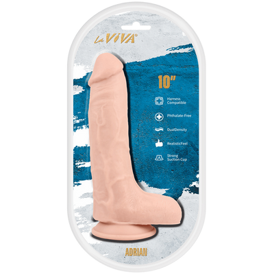 La Viva Adrian 10" Beige Dildo with balls