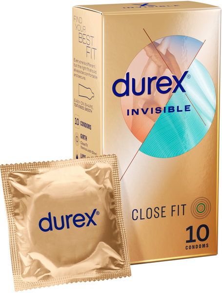 Durex Invisible Regular Fit Condoms 10 Pack - Ultra-Thin Sensitivity