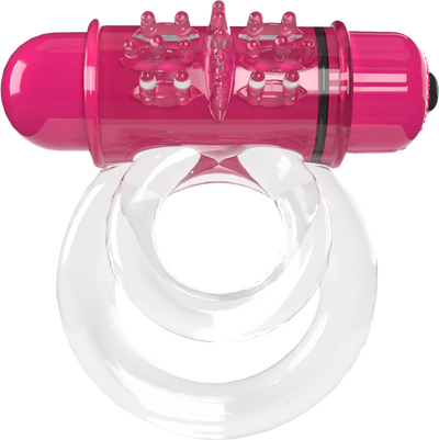 ScreamingO Double O 6 4T High Pitch Treble Vibrating Cock Ring - Strawberry