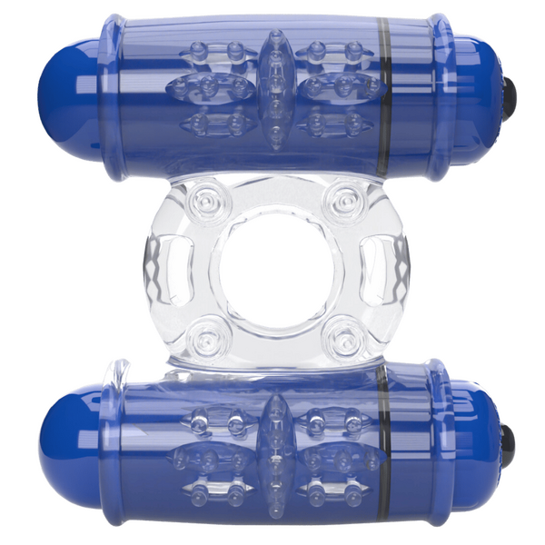 ScreamingO Double Whammy 4T Vibrating Cock Ring – Blueberry