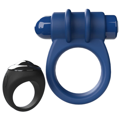 Screaming O Remote Controlled Switch Vibrating Ring - Blue