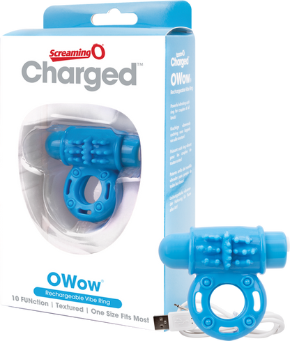 Screaming O OWow Vibrating Cock Ring Blue