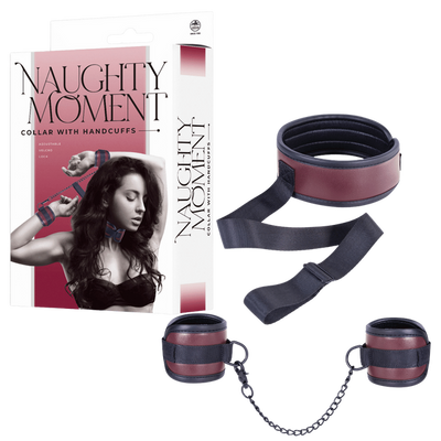Naughty Moment Collar with Combined Handcuffs