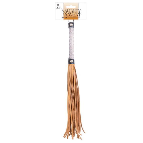 Naughty Moment Flogger Brown with Diamontes handle
