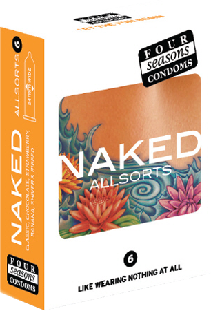 Four Season Naked All Sorts Flavoured Condoms 6 pack