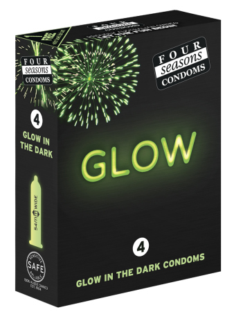 Four Seasons Glow in the Dark Condoms - 4 Pack