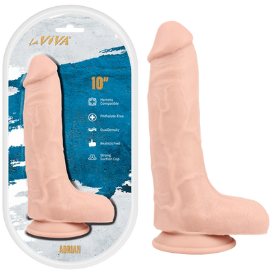 La Viva Adrian 10" Beige Dildo with balls