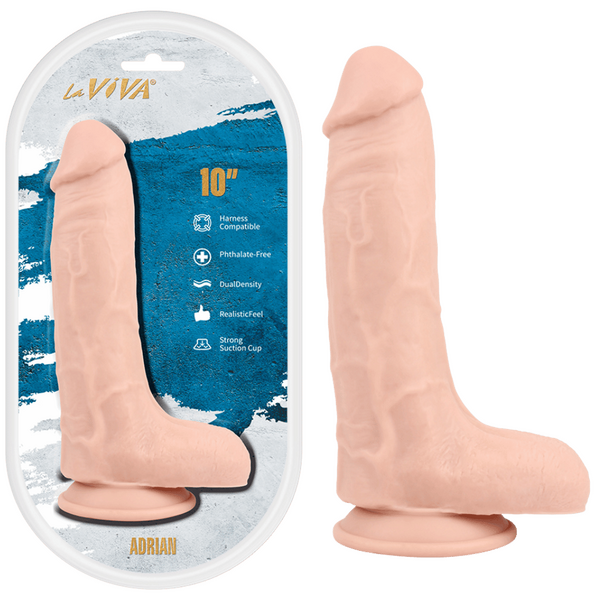 La Viva Adrian 10" Beige Dildo with balls
