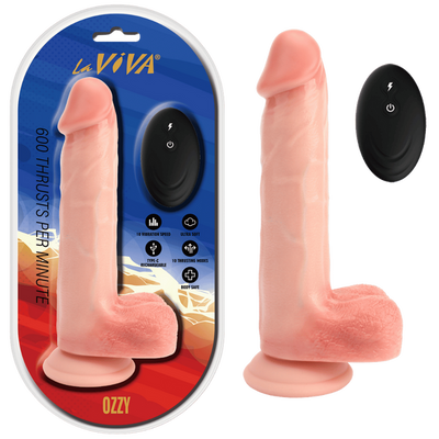 Remote Rechargeable Ozzy Vibrating Dildo Flesh
