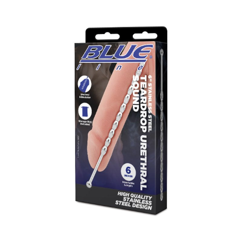Blue Line 6 Inch Stainless Steel Teardrop Urethral Sound