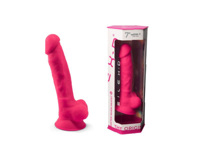 SilexD Thermo-Reactive Dual Density Silicone Suction Cup Dildo with Balls - Pink