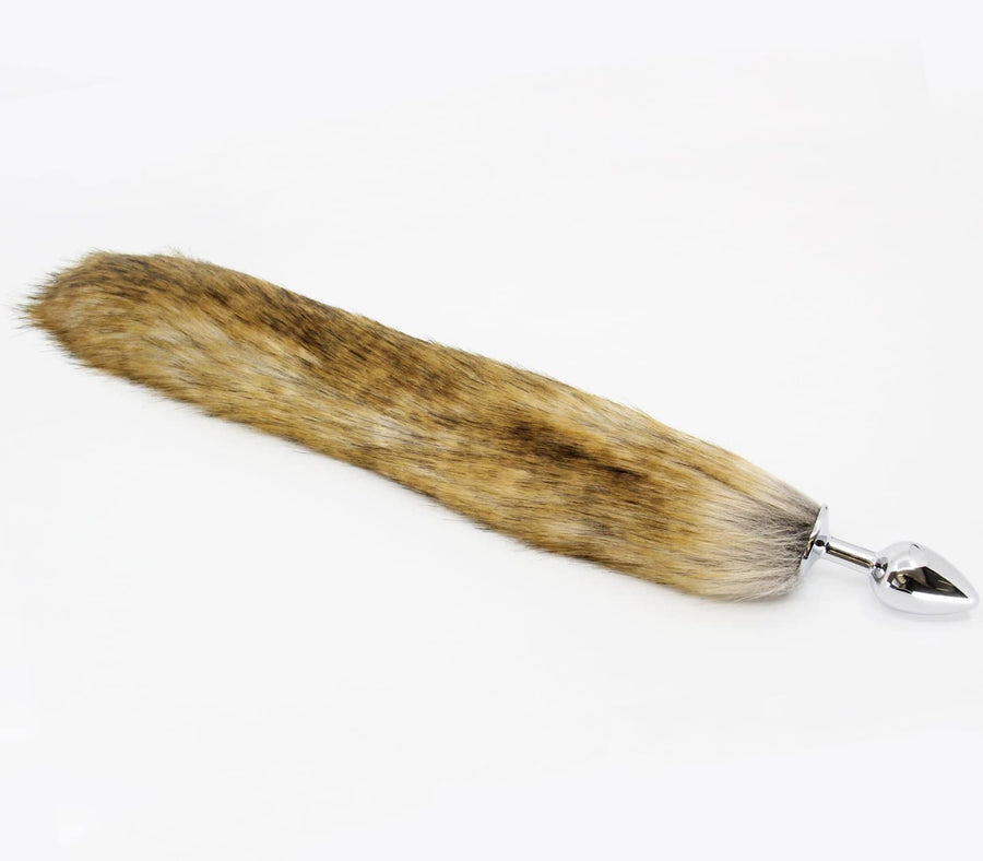 Faux Fur Fox Tail Butt Plug – Brown LARGE