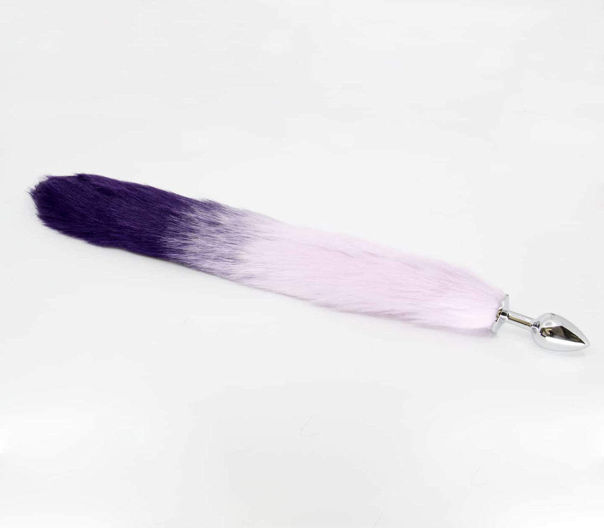 Faux Fur Fox Tail Butt Plug – Purple (Small)