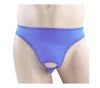 Love in Leather Mens Lycra G-String with Open Front Purple L/XL