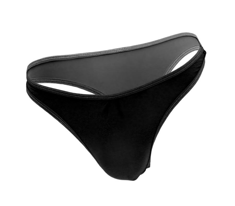 Plain mens lycra g-string. MEN405 L/XL Black