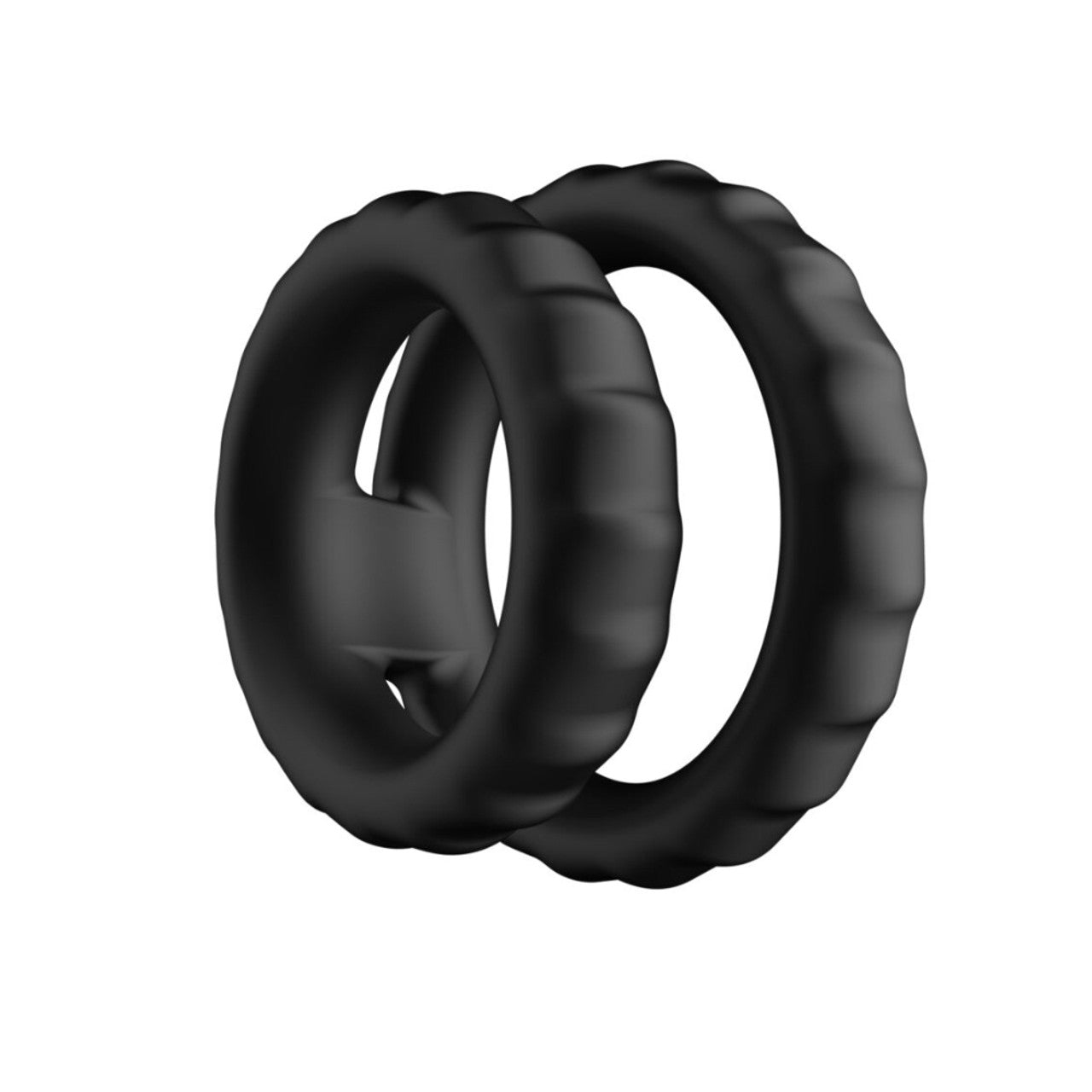 Tiered Cock & Ball Ring Black - Premium Dual-Ring Stability Design