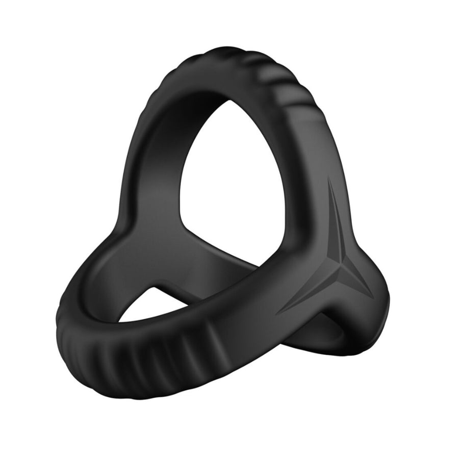 Tri Cock & Ball Ring Black - Premium 3-in-1 Silicone Enhancement