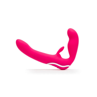 Happy Rabbit Rechargeable Vibrating Strapless Strap On Pink