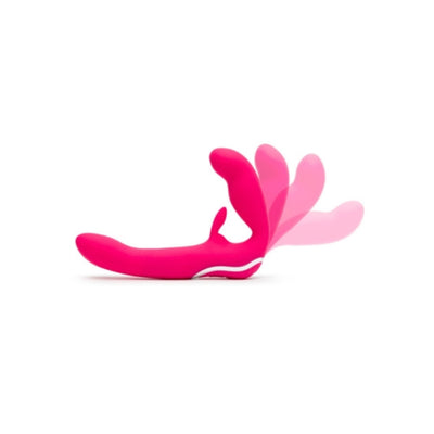 Happy Rabbit Rechargeable Vibrating Strapless Strap On Pink