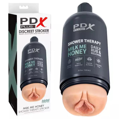 Pipedream PDX Plus MILK ME HONEY SHOWER THERAPY STROKER With Suction Cup Base Flesh Male Masturbator