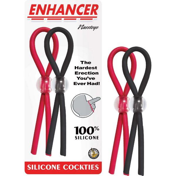 Nasstoys ENHANCER SILICONE COCKTIES 2 Pack Black and Red