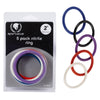 Spartacus 2 inch Nitrile Cock Ring Set Pack of 5 Rainbow