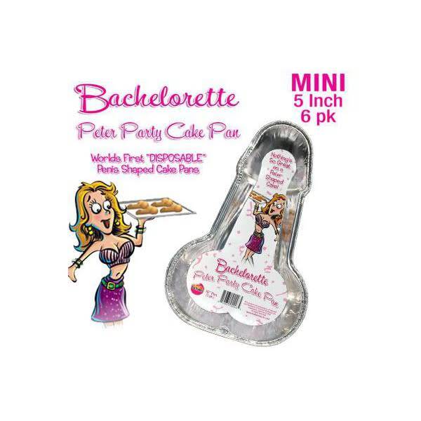 Bachelorette Party 6 Pack PECKER PARTY CAKE PAN 5" Penis Shaped Disposable Pans