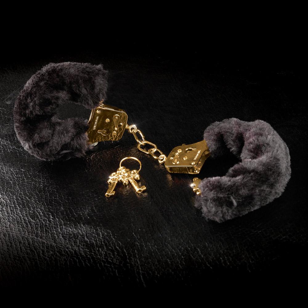 Pipedream Fetish Fantasy Gold Deluxe Furry Cuffs - Luxury BDSM Gear