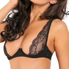 2 Piece Underwire Barely There Lace Bra & Crotchless Panty Set