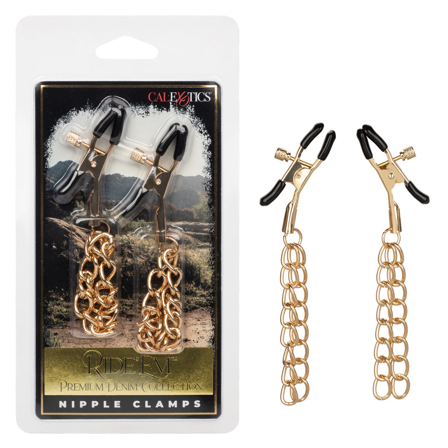 CaleXOtics RIDE'EM NIPPLE CLAMPS Premium Denim Collection
