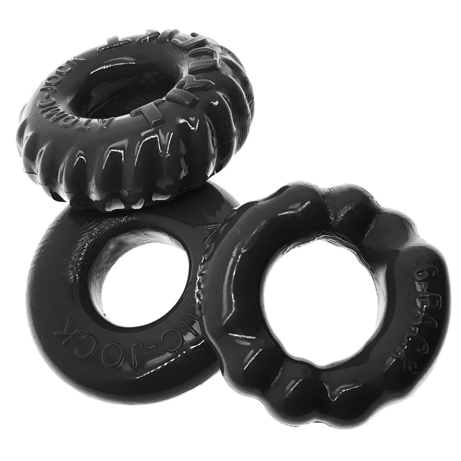 Oxballs BONEMAKER 3 STYLE BONER COCK RINGS Black
