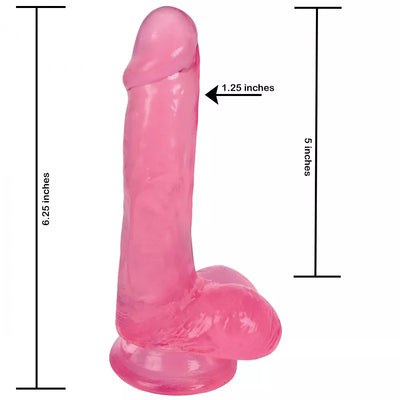 Lollicock Slim Stick Pink Dildo with Balls