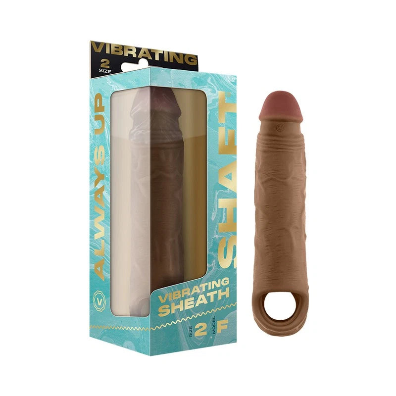 Shaft Flexskin Liquid Silicone 8.8' Vibrating Sheath - Mahogany