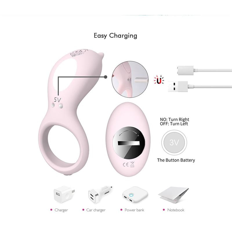 Cora-RCT remote controlled vibrating cock ring