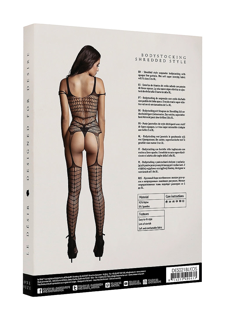 Le Desire Bliss Lingerie BODYSTOCKING SHREDDED STYLE