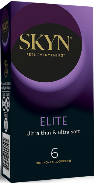 SKYN ELITE Ultra Thin and Ultra Soft Non Latex Condoms 6 Pack