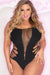 Pink Lipstick Lingerie SLICE AND DICE SEAMLESS BODYSUIT Black Fits Up To 2X