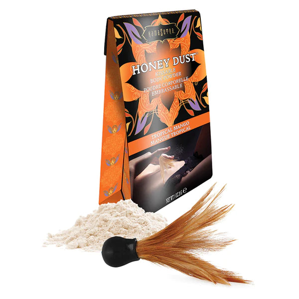 Kamasutra HONEY DUST KISSABLE BODY POWDER Tropical Mango includes Sensual Feather Tickler
