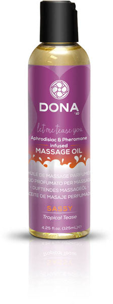 Dona Let Me Tease You Aphrodisiac and Pheromone Infused Scented Massage Oil SASSY AROMA Tropical Tease 110ml
