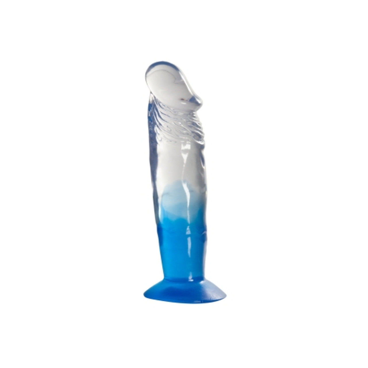 Two Tone 7 Inch PVC Dong – Clear/Blue (No Balls)