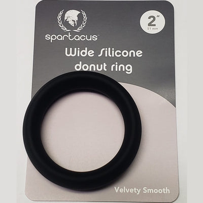 Spartacus WIDE SILICONE DONUT RING Black 2 inch
