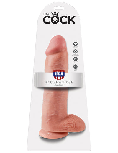 Pipedream King Cock Giant Realistic Dildo with Balls and Suction Cup Mount Base 12 inch